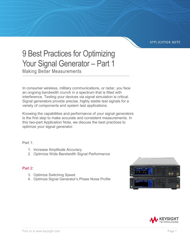 9 Best Practices for Optimizing Your Signal Generator – Part 1 