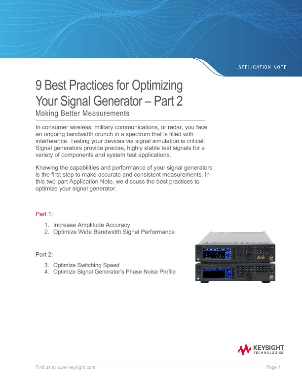 9 Best Practices for Optimizing Your Signal Generator – Part 2 