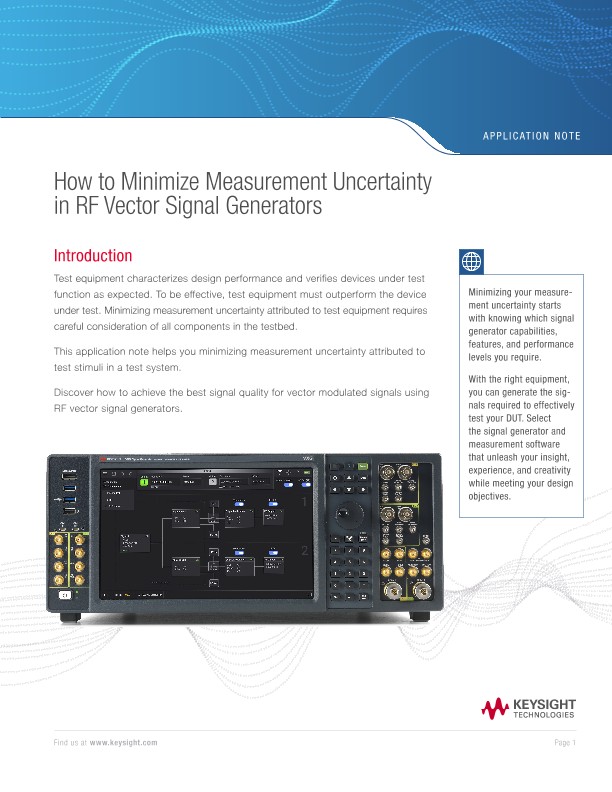 How to Minimize the Measurement Uncertainty in RF Signal Generation