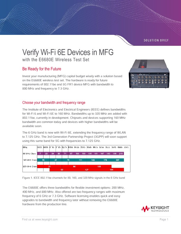 Verify Wi Fi 6E Devices in MFG with the E6680E Wireless Test Set