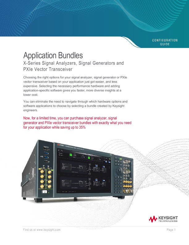 Application Bundles X-Series Signal Analyzers and Signal Generators