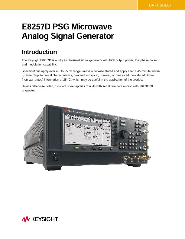 E8257D PSG Microwave Analog Signal Generator