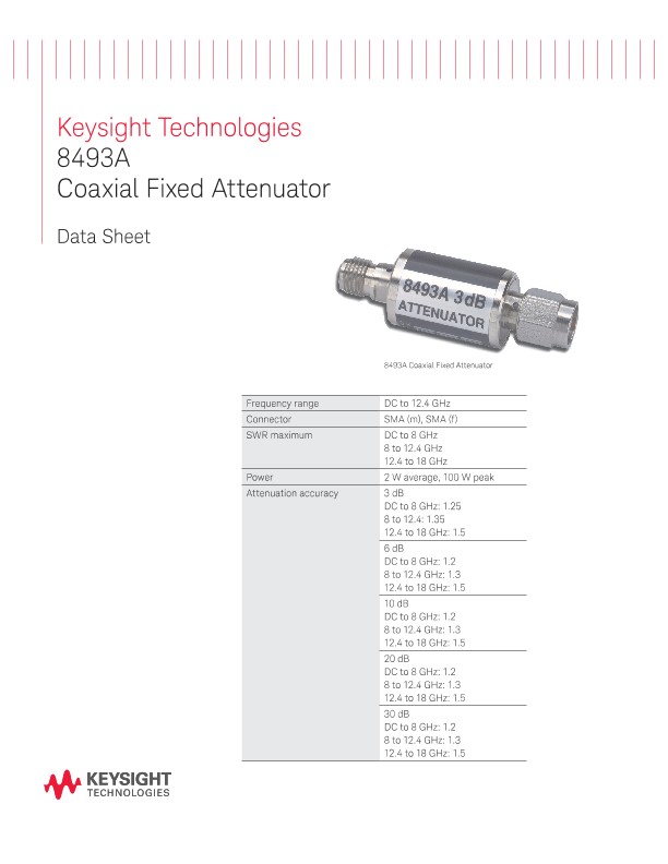 8493A Coaxial Fixed Attenuator 