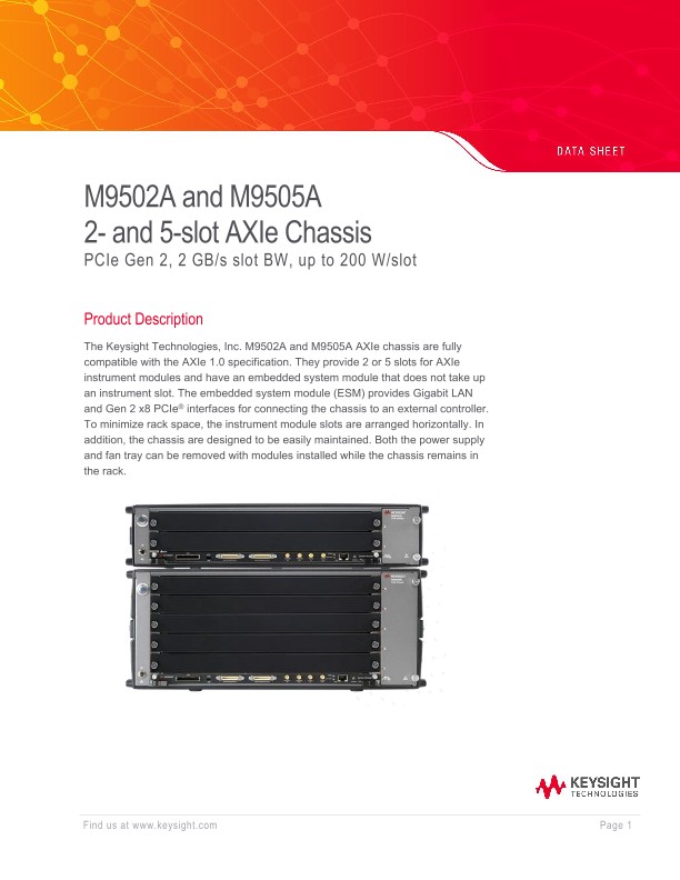 M9502A and M9505A 2- and 5-slot AXIe Chassis