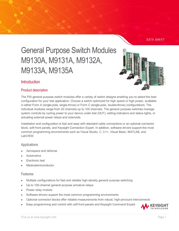 PXI General Purpose Switch Module  