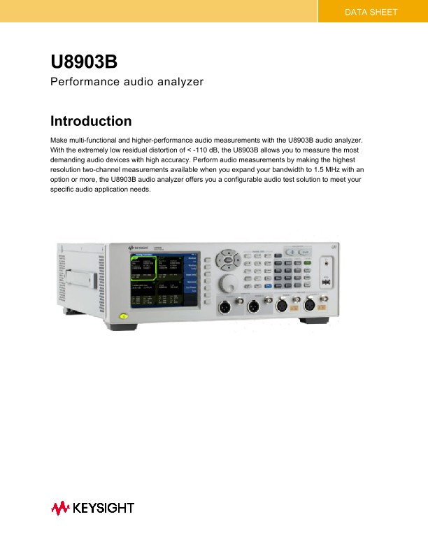 U8903B Performance Audio Analyzer