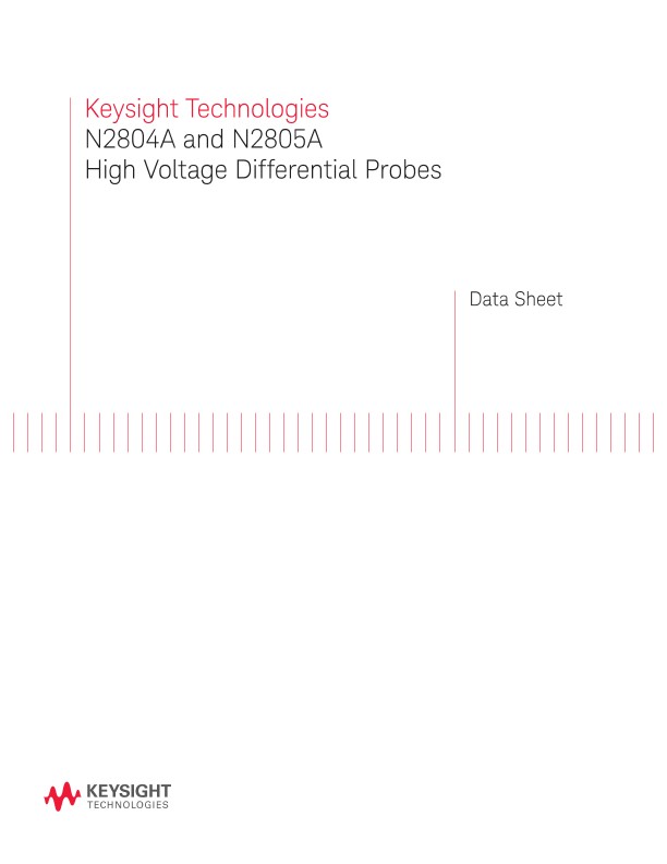 N2804A and N2805A High Voltage Differential Probes