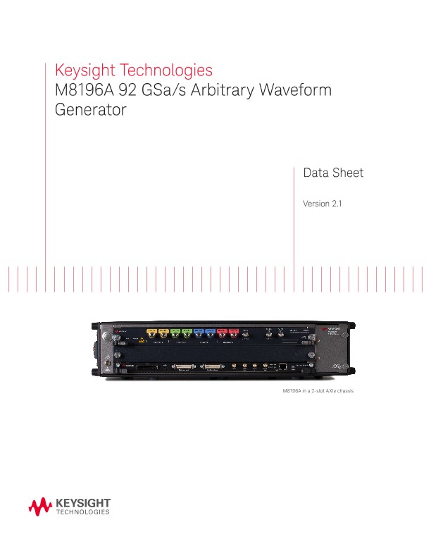 M8196A 92 GSa/s Arbitrary Waveform Generator