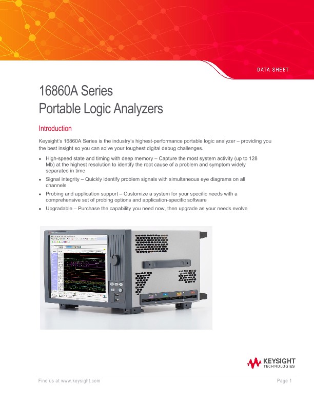 16860A Series Portable Logic Analyzers