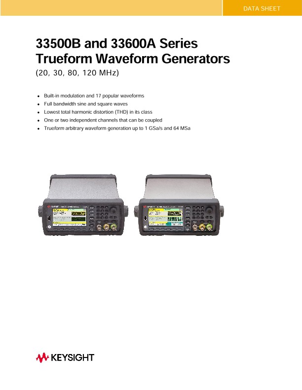 33500B and 33600A Series Trueform Waveform Generators