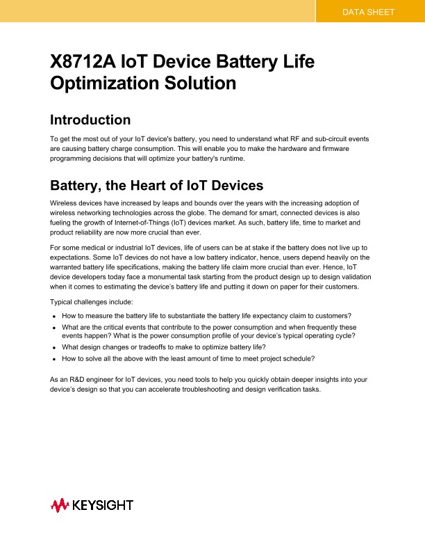 X8712A IoT Device Battery Life Optimization Solution