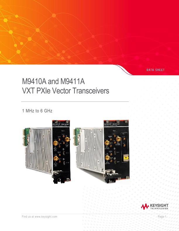 M9410A and M9411A VXT PXIe Vector Transceivers