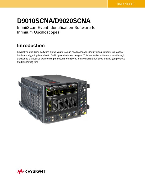 D9110SCNA/D9120SCNA InfiniiScan Event Identification Software for Infiniium Oscilloscopes