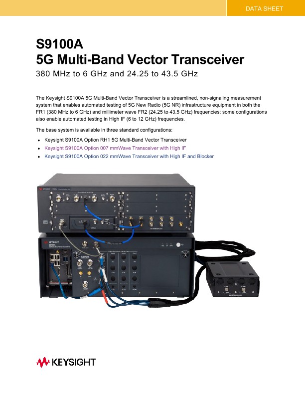 S9100A 5G Multi-Band Vector Transceiver