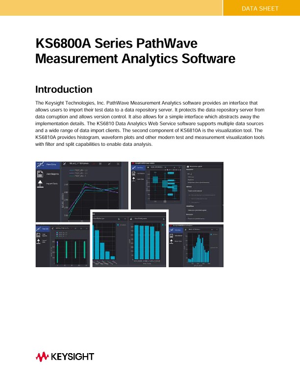 KS6800A Series PathWave Measurement Analytics Software