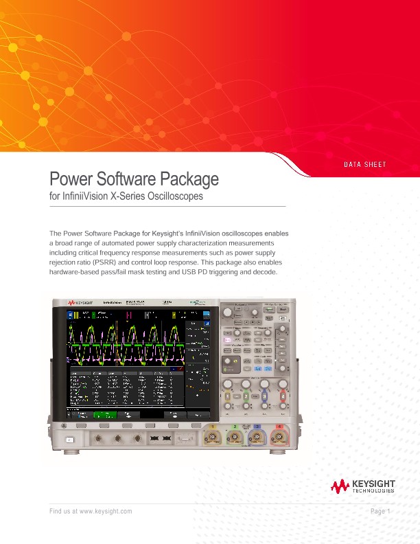 Power Software Package for InfiniiVision X-Series Oscilloscopes