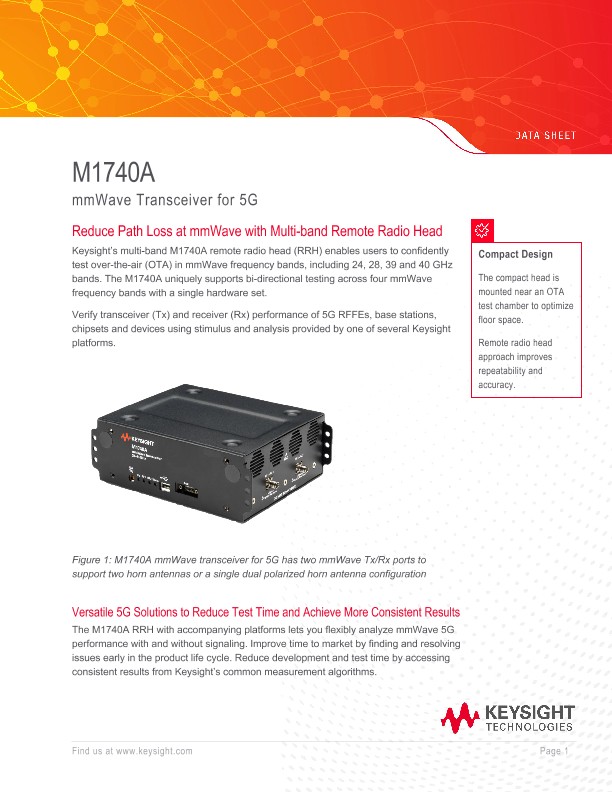 M1740A mmWave Transceiver for 5G