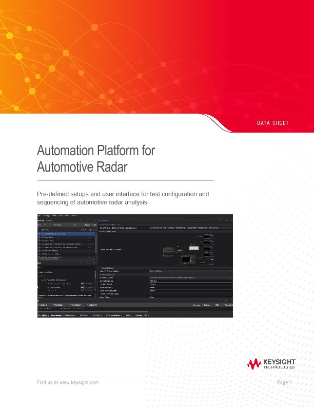 Automation Platform for Automotive Radar