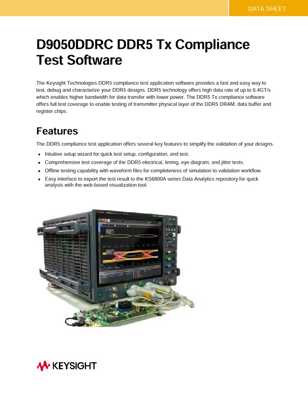 D9050DDRC DDR5 Tx Compliance Test Software