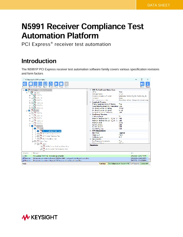 N5991 Receiver Compliance Test Automation Platform