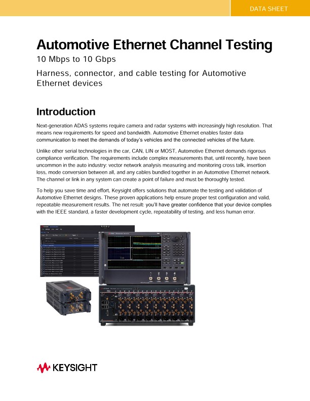 Automotive Ethernet Channel Testing