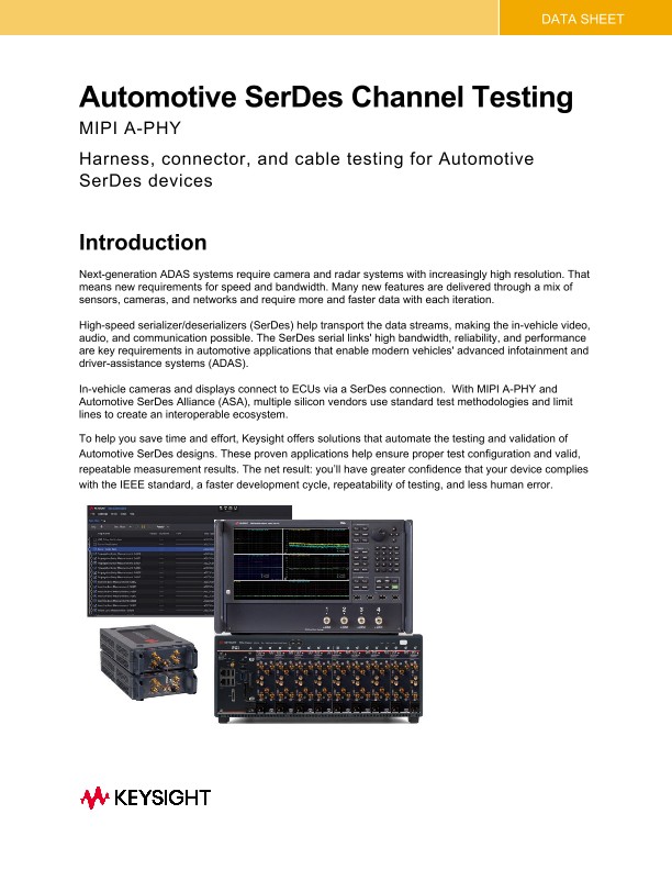 Automotive SerDes Channel Testing