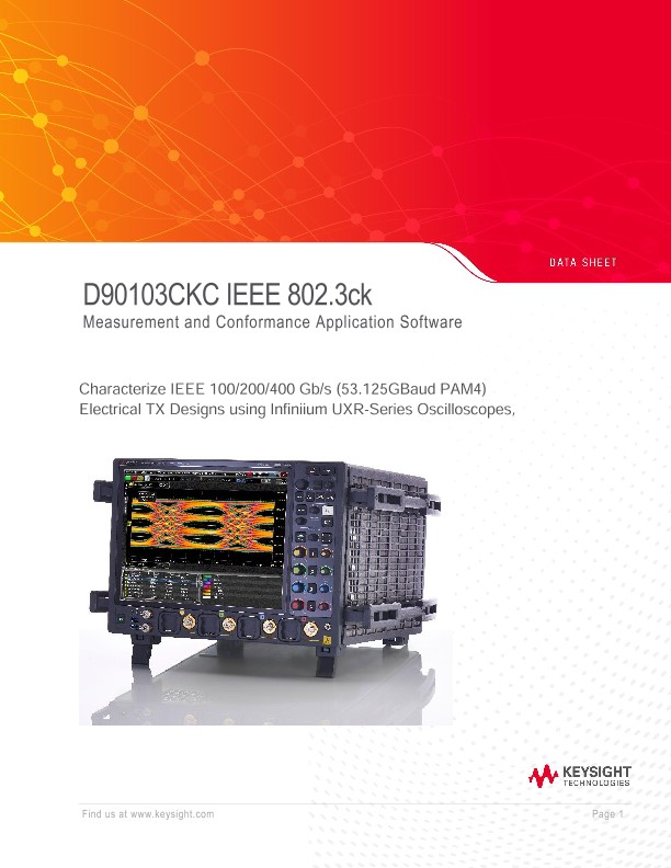 D90103CKC IEEE 802.3ck Measurement and Conformance Application Software