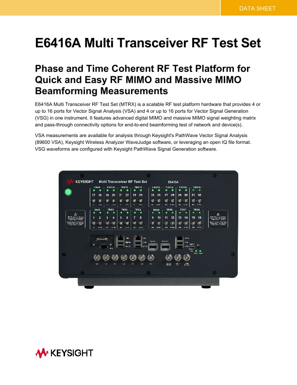 E6416A Multi Transceiver RF Test Set