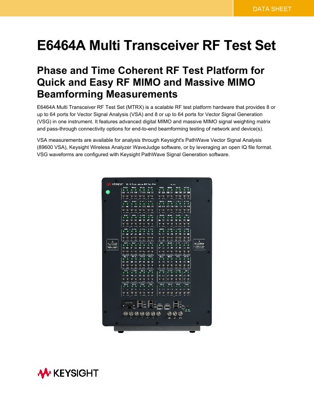 E6464A Multi Transceiver RF Test Set