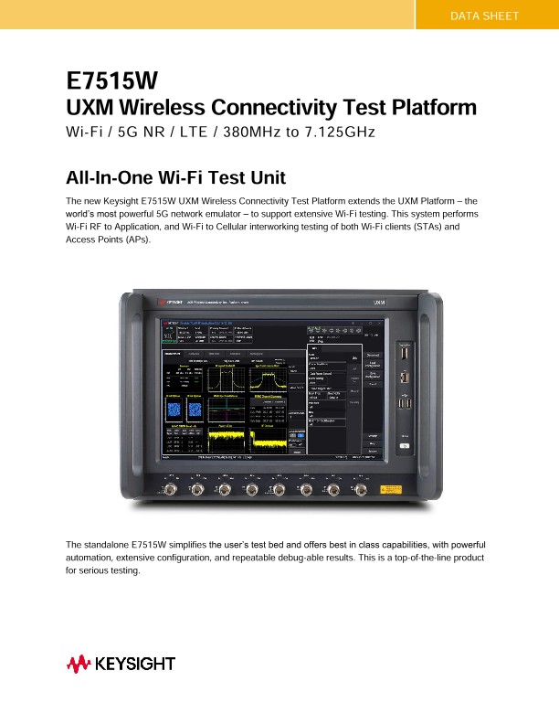 E7515W UXM Wireless Connectivity Test Platform