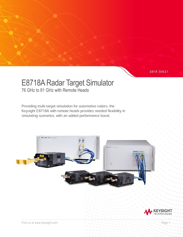 E8718A Radar Target Simulator 76 GHz to 81 GHz with Remote Heads