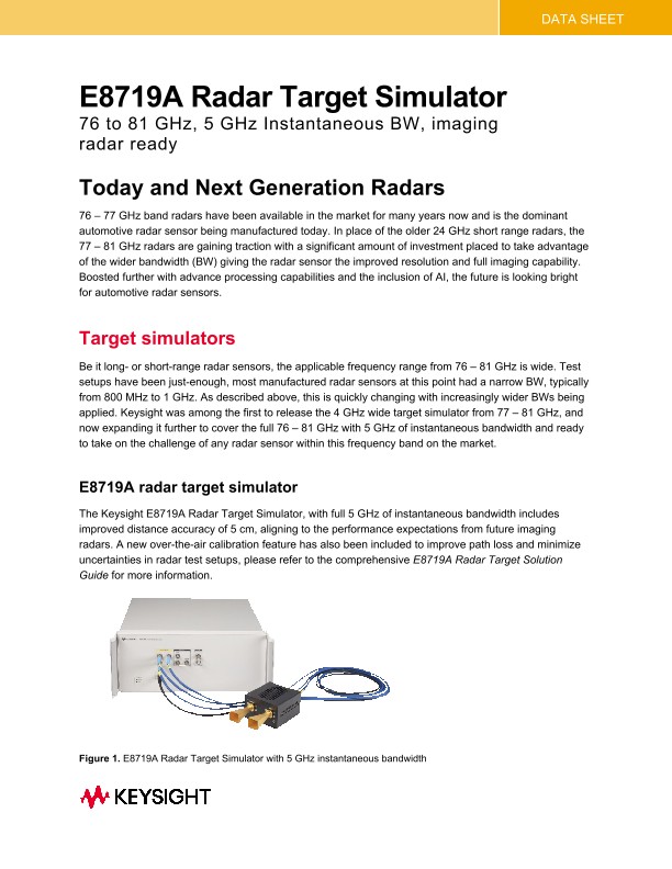 E8719A Radar Target Simulator