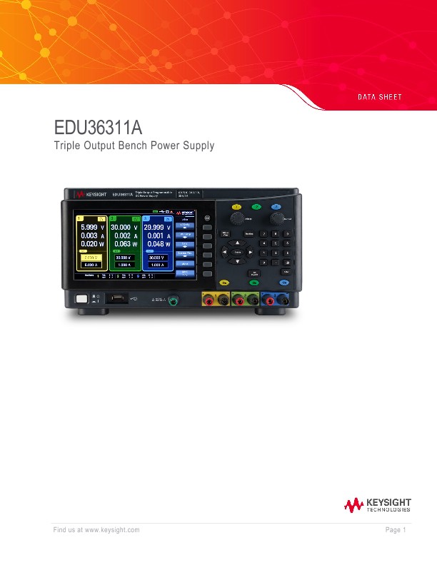 EDU36311A Triple Output Bench Power Supply