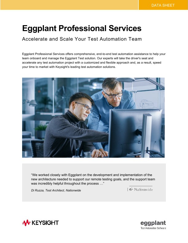 Eggplant Professional Services, Accelerate and Scale Your Test Automation Team