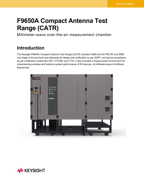 F9650A Compact Antenna Test Range (CATR) Chamber