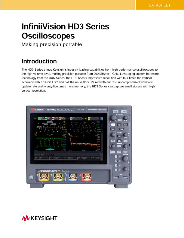 InfiniiVision HD3 Series Oscilloscopes