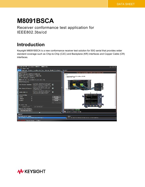 M8091BSCA Receiver Conformance Test Application for IEEE802.3bs/cd