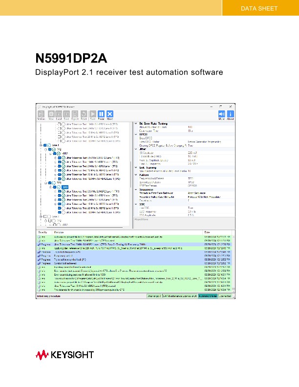 N5991DP2A DisplayPort 2.1 Receiver Test Automation Software