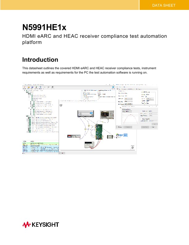 N5991HE1x HDMI eARC and HEAC Receiver Compliance Test Automation Platform