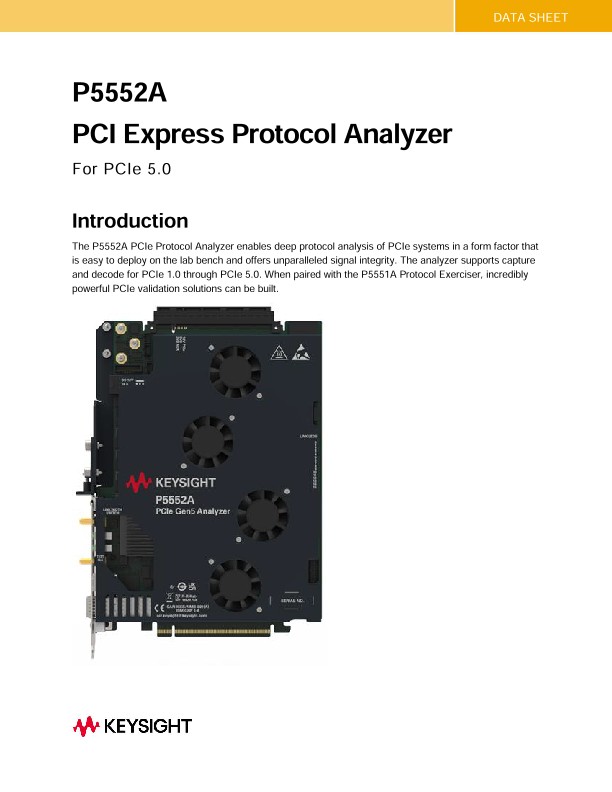 P5552A PCI Express Protocol Analyzer