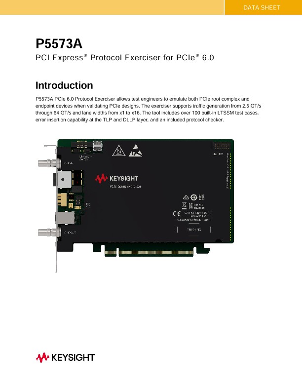 P5573A PCI Express Protocol Exerciser for PCIe 6.0