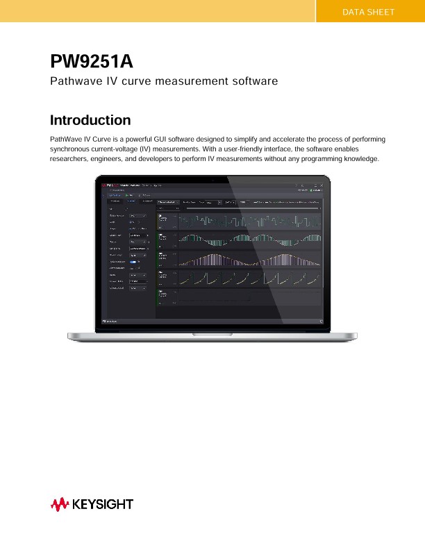 PW9251A Pathwave IV curve measurement software