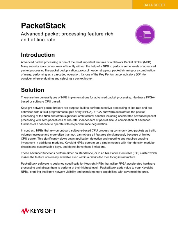 PacketStack Advanced Packet Processing