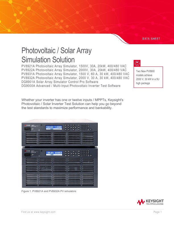 Photovoltaic/Solar Array Simulation Solution