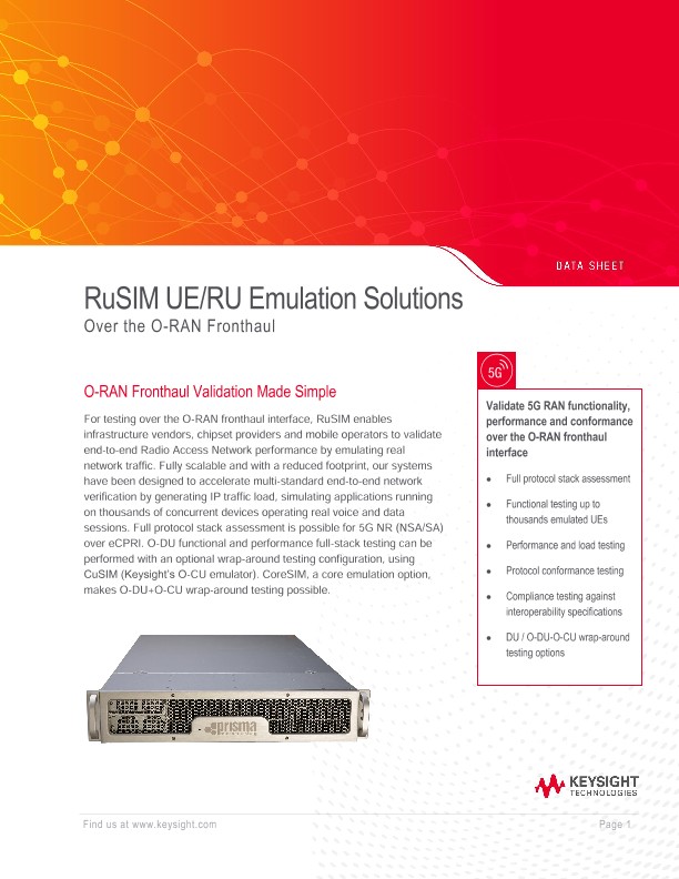 RuSIM - O-DU Testing Solution - Emulating the O-RU over the O-RAN Fronthaul