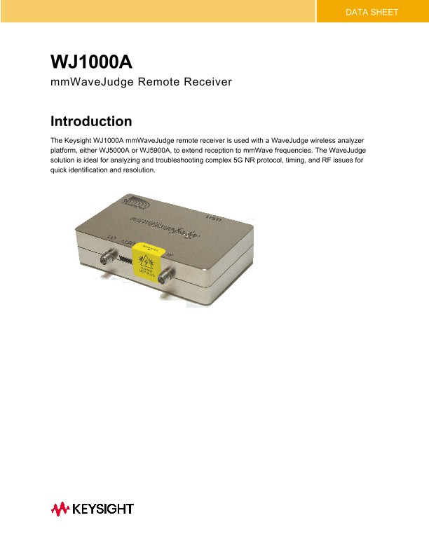 WJ1000A mmWaveJudge Remote Receiver Data Sheet