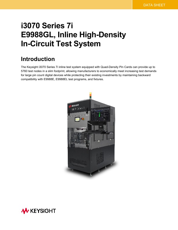 i3070 Series 7i E9988GL, Inline High-Density In-Circuit Test System