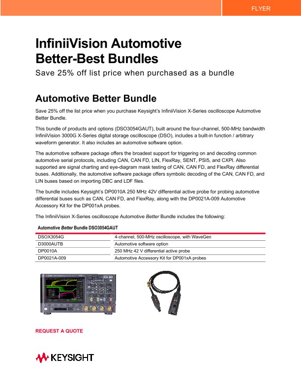 InfiniiVision Automotive Better-Best Bundles