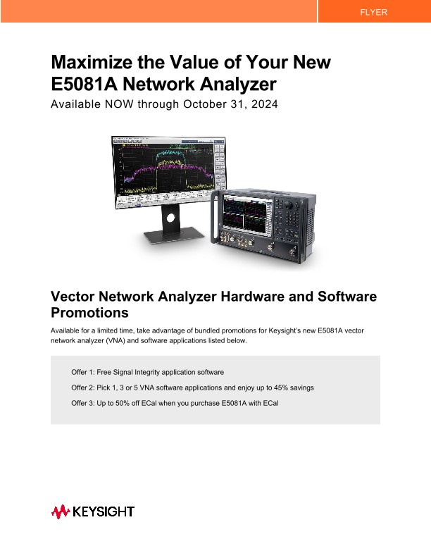 Maximize the Value of Your New E5081A Network Analyzer