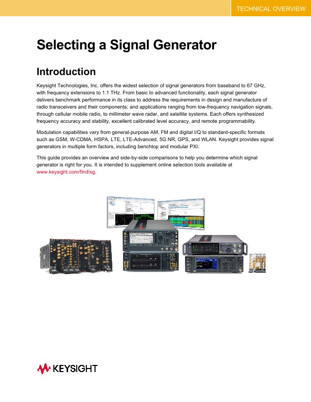 Selecting a Signal Generator